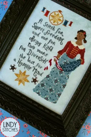Authentic A Stitch For Sweet Freedom Cross Stitch Pattern by Lindy Stitches