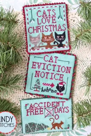 Cats Love Christmas Cross Stitch Pattern by Lindy Stitches PDF New Release