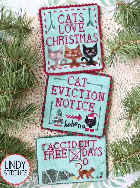 Cats Love Christmas Cross Stitch Pattern by Lindy Stitches PDF New Release