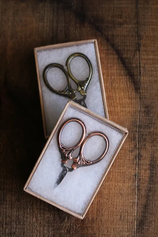Itty Bitty Embroidery Scissors Antique Gold or Copper New Arrival