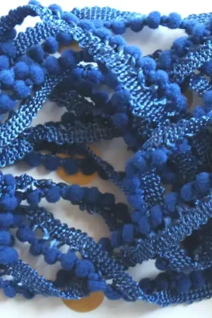 Union Mini Pom Pom Trim by Lady Dot Creates Hand Dyed 2 Yards Navy Discount