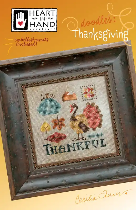 Doodles: Thanksgiving Heart in Hand Cross Stitch Pattern Don’t Miss Out