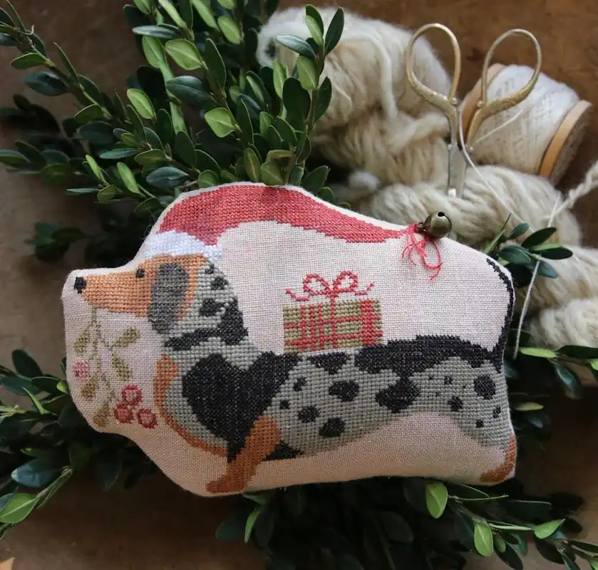 Finley Christmas Sausage Animal Cracker Stacy Nash Cross Stitch Pattern PHYSICAL copy Limited Edition