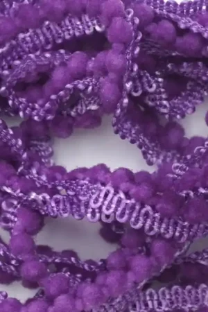 Wizard Mini Pom Pom Trim by Lady Dot Creates Hand Dyed 2 Yards Purple Deal