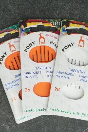Don’t Miss Out Pony Black Tapestry Needles Size 24 26 28 for Cross Stitch (Black with Black Eye)