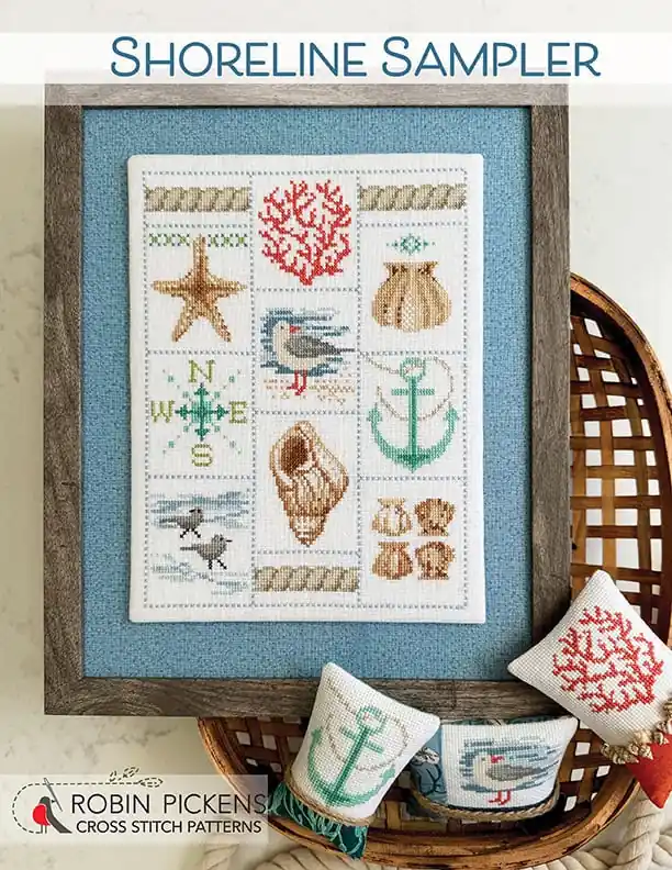 Shoreline Sampler Cross Stitch Pattern by Robin Pickens Reduced Price
