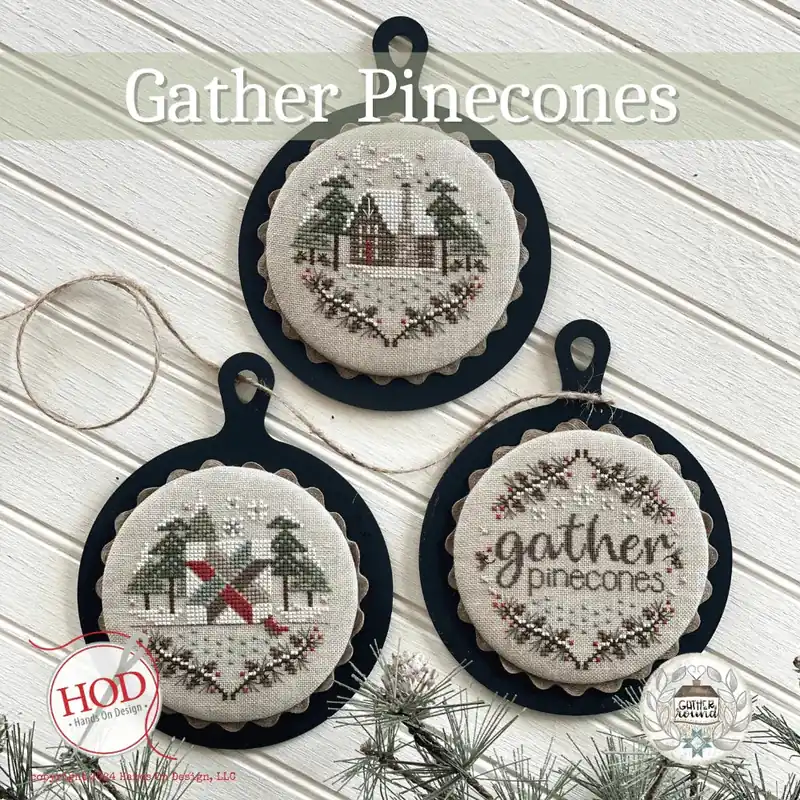 Gather Pinecones Hands on Design Cross Stitch Pattern Time-Limited