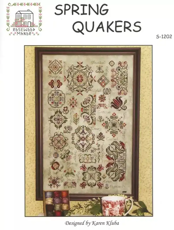 Spring Quakers Cross Stitch Pattern by Rosewood Manor Express Delivery