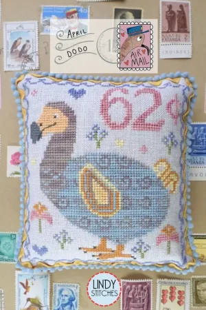 Air Mail APRIL #12 Dodo Cross Stitch Pattern by Lindy Stitches Hassle-Free Returns