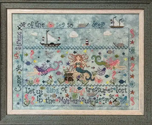 Sirens of the Sea Cross Stitch Pattern by Praiseworthy Stitches Nashville Market Special Discount