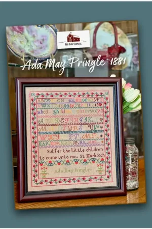 SALE Ada May Pringle 1881 by Red Barn Samplers Cross Stitch Pattern Nashville Market Fast Shipping