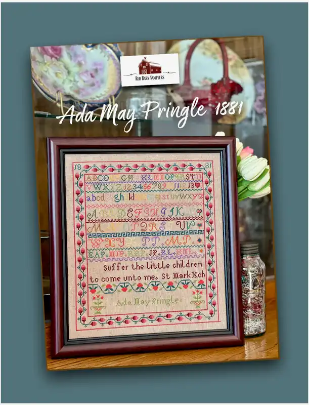 SALE Ada May Pringle 1881 by Red Barn Samplers Cross Stitch Pattern Nashville Market Fast Shipping