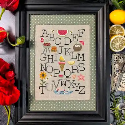 Seasonal Sale Summer Sampler cross stitch pattern by Puntini Puntini Nashville Market