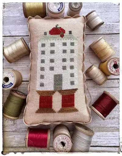 Super Sale Spool House cross stitch pattern by Lucy Beam Nashville Market