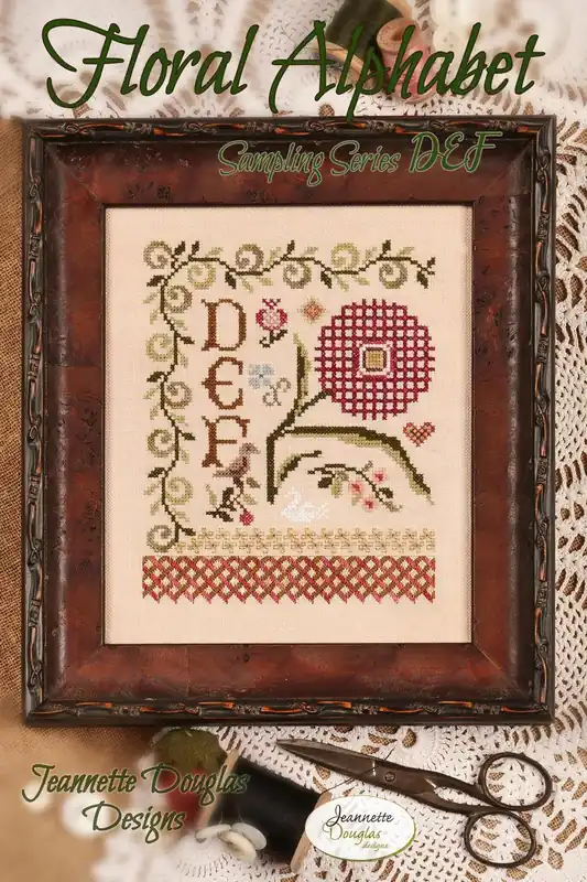 High Quality Floral Alphabet Sampling Series DEF by Jeannette Douglas Designs Nashville Market