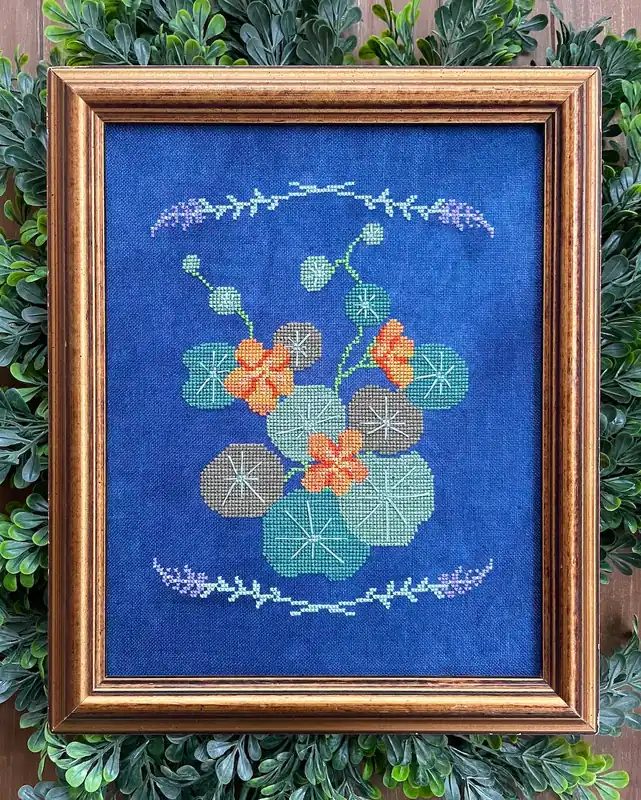 Price Drop Botanical Study No. 3: Nasturtiums Cross Stitch Pattern by Petal Pusher Nashville Market