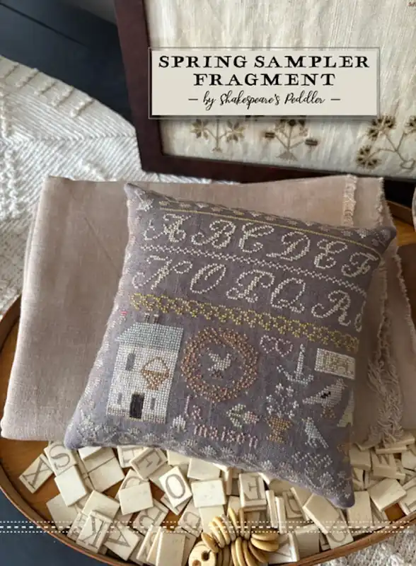 Reduced Price Spring Sampler Fragment by Shakespeare's Peddler Cross Stitch Pattern Nashville Market