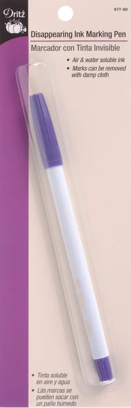 Authentic Dritz Disappearing Ink Pen Purple Water Soluable Marker