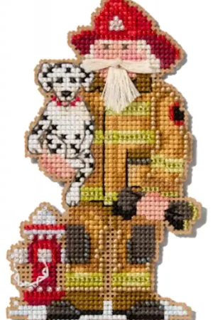 Firefighter Santa 1st Responder 2025 Mill Hill Ornament Kit with Beads New Arrival