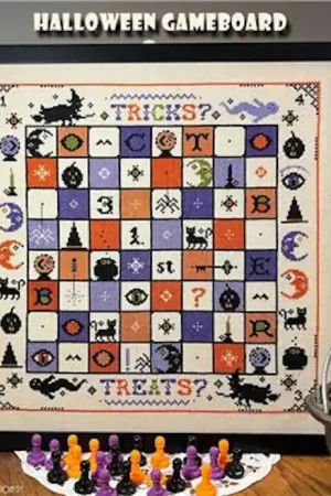 Halloween Game Board Cross Stitch Pattern by Calico Confectionery Factory Price