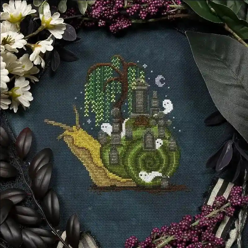 The Stitch Crypt GRAVE SNAIL Cross Stitch Pattern Best Seller