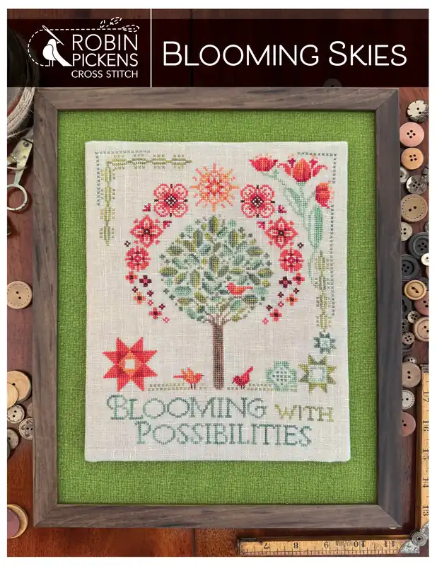 Buy Direct Robin Pickens BLOOMING SKIES Cross Stitch Pattern