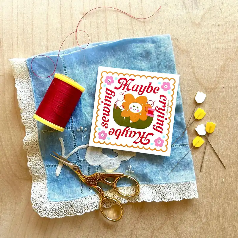 Maybe Crying Maybe Sewing Sticker Hot Deal