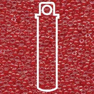 Price Cut Miyuki Japanese Seed Beads Size 8/0 - Dark Coral Lined Crystal (Color #9226)