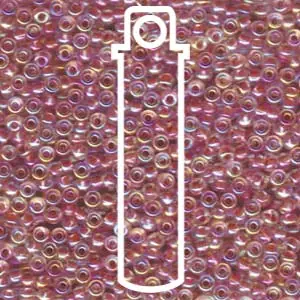 Last Chance Miyuki Japanese Seed Beads Size 8/0 - Dark Peach Lined Crystal Aurora Borealis (Color #9275)