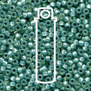Miyuki Japanese Seed Beads Size 8/0 - Duracoat Silver Lined Dyed Dark Mint (Color #94241) Clearance