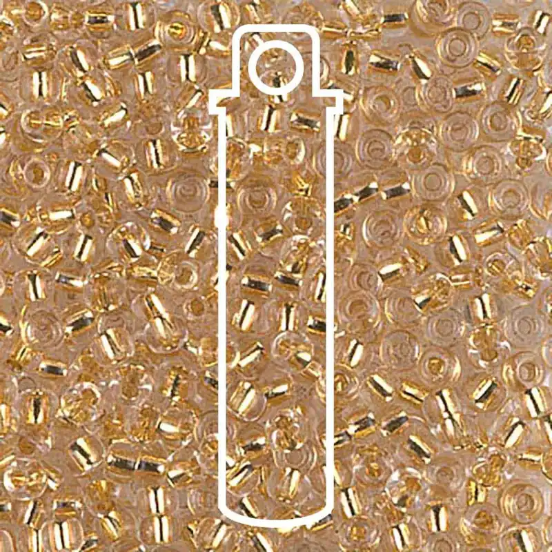 Luxury Miyuki Japanese Seed Beads Size 8/0 - Gold Lined Crystal (Color #9195) 22 Gram Tube
