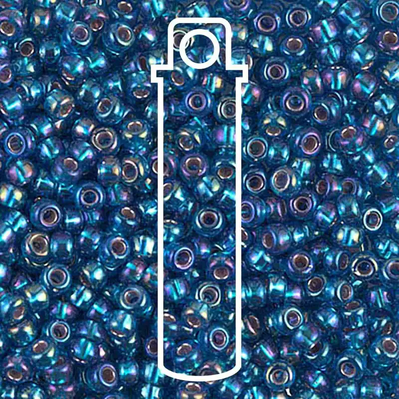 Miyuki Japanese Seed Beads Size 8/0 - Silver Lined Capri Blue Aurora Borealis (Color #91025) Price Cut