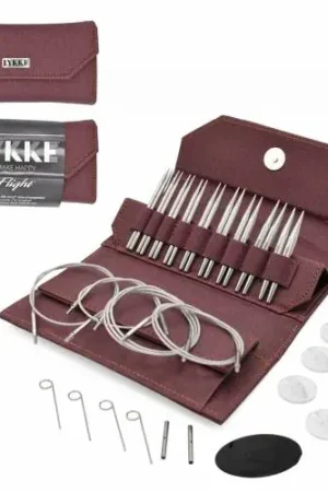 LYKKE Flight Stainless Steel 3.5" Interchangeable Needle Set - Maroon Faux Waxed Denim Secure Checkout