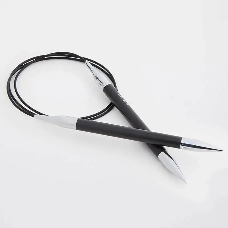 Crafted KnitPro Karbonz 16" Fixed Circular Needles - US 0 (2.00mm)