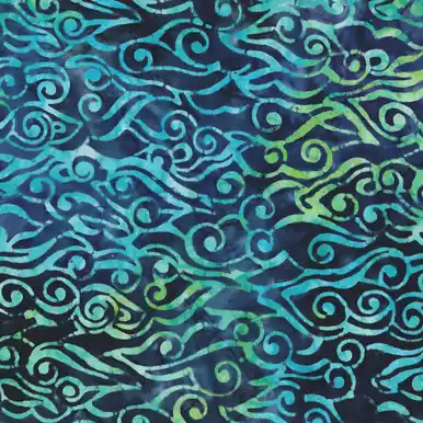 Wilmington Prints Sea Stars Batiks Navy Blue Swirly Waves Wholesale
