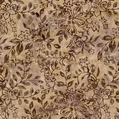 Buy Online Timeless Treasures Fabrics Tonga Batiks Hayride Flowers and Leafy Vines Nutmeg