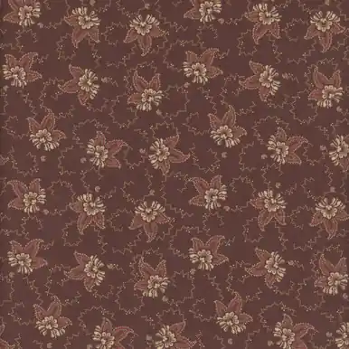 Budget Marcus Fabrics Treasured Past Missie Carpenter Brown Tossed Flower
