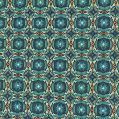 Quilting Treasures Fabrics Resplendent by Dan Morris Teal Tile Medallions Free Returns