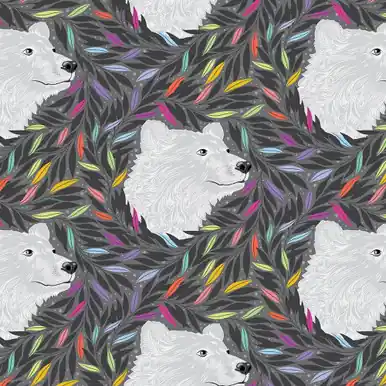 FreeSpirit Fabrics Graywork by Tula Pink Just Bearly Carbon Discount