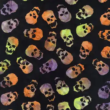 Genuine Timeless Treasures Fabrics Haunted Tonga Batiks Haunted Scary Skulls