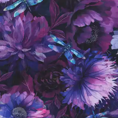 Crafted Timeless Treasures Fabrics Dragonfly Mist Floral With Dragonflies 108 Inch Wide Quilt Back Purple