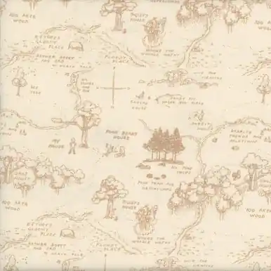 Riley Blake Fabrics Winnie the Pooh Map Cream Viral
