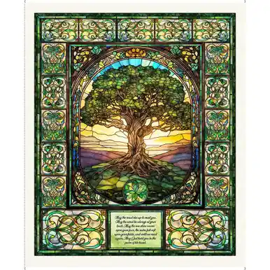 Quilting Treasures Fabrics Spirit of Ireland Dan Morris Celtic Tree Irish Prayer Tree Of Life Panel Weekend Sale