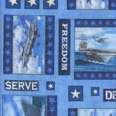 Quilting Treasures Fabrics Patriot by Dan Morris Navy Patchwork Hot Picks