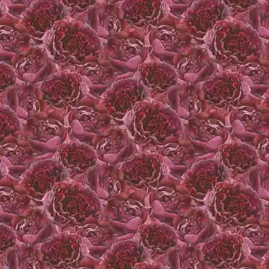 Clearance Wilmington Prints Crimson Blooms Beth Grove Packed Peony Blooms Red
