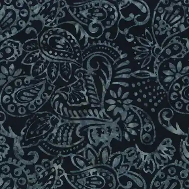 Crafted Wilmington Prints Starlight Batiks Black Dots and Leaves