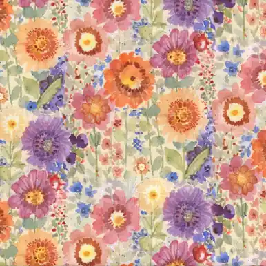 Dear Stella Fabrics Secret Garden Clara Jean Farm Flowers Peach Purple Sage Limited Edition