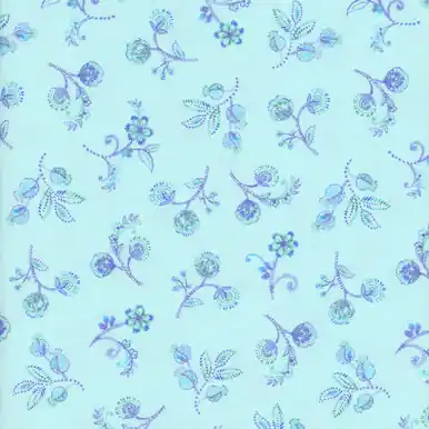 Flash Sale Timeless Treasures Fabrics Indigo Garden Chong A Hwang Aqua Small Jacobean Floral
