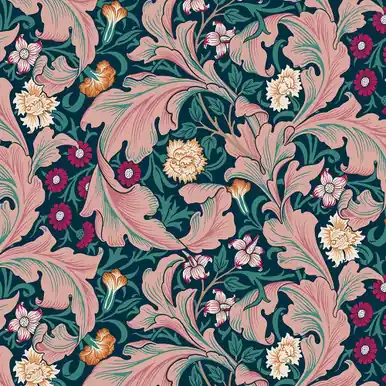 Get Yours FreeSpirit Fabrics Bedford Park by William Morris & Co Leicester Teal