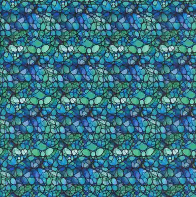 Top Pick Quilting Treasures Fabrics Solstice Dan Morris Teal Blue Kaleidoscope Circles